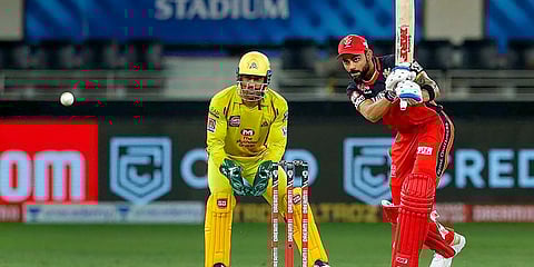 Royal Challengers Bangalore skipper Virat Kohli plays a shot during an IPL 2020 match against Chennai Super Kings. (Photo| PTI)