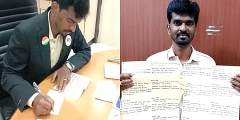 Man makes 1,330 postcards with couplets of Thirukkural