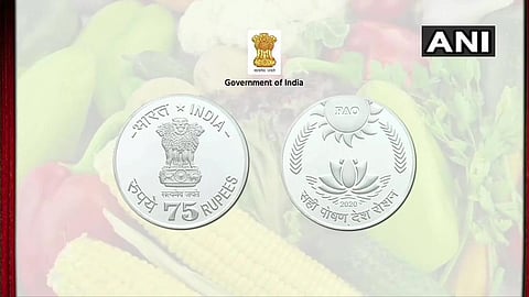 Rs 75 commemorative coin released on the occasion of 75th Anniversary of Food and Agriculture Organisation
