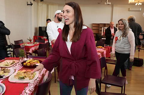 Labour Leader Jacinda Ardern visits Labour Election Day volunteers as polling booths open on election day. (Photo|AFP)