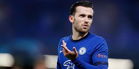 Chelsea's Ben Chilwell reacts during the UEFA Champions League match against Sevilla at Stamford Bridge. (Photo | AP)