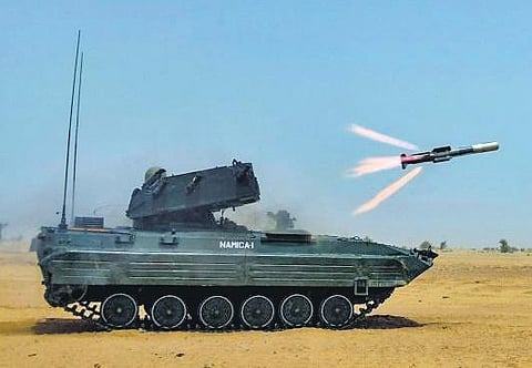 The missile having both ‘Fire and Forget’ and ‘Top Attack’ capabilities with passive homing guidance can defeat all main battle tanks equipped with composite and reactive armour.