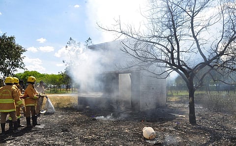 The fire was reported in T Kallupatti area of Madurai. (Photo | EPS)