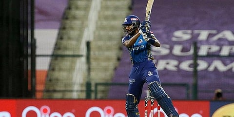 Hardik Pandya brought up his half-century off just 20 balls. (Photo | ANI)