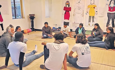 Snapshots of Red Balloon's workshops where difficult concepts are broken into simple activities for kids