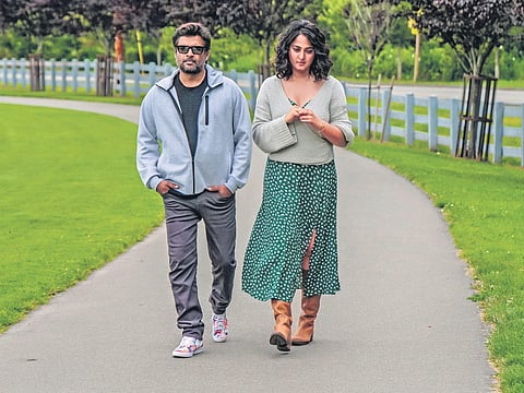 A still from 'Nishabdham'