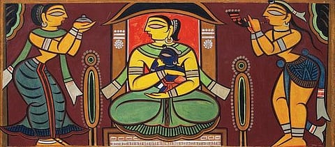 Untitled (Yashodara and Krishna) by Jamini Roy
