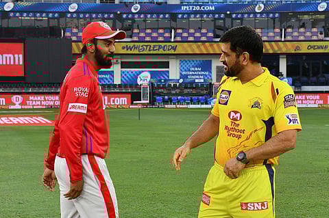 Captain of CSK MS Dhoni and KL Rahul Captian of Kings XI Punjab. (Photo | IPL)