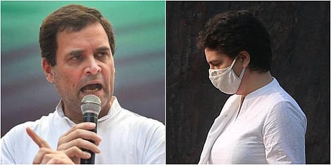 Congress leader Rahul Gandhi (L) and sister Priyanka Gandhi Vadra (File photos| PTI and EPS)