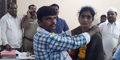 Revenue and Police officials rescued a woman and arranged her wedding at their office in Bodhan on Friday. (Photo| EPS)