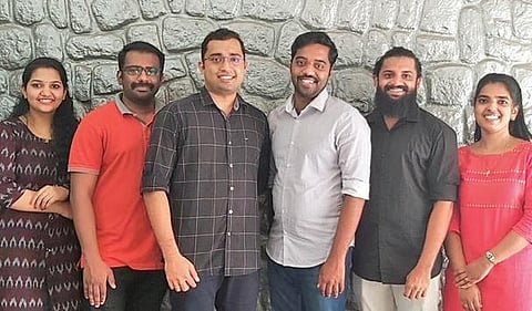 (From left) Reshma Rajan, Joshua V John, Allen Denny James, Jyothish Jose, Joshy K J and Bincy Alex