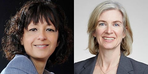 (L) Emmanuelle Charpentier and (R) Jennifer A. Doudna (Photo | The Nobel Prize, Twitter)