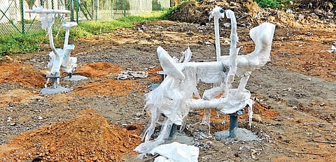 Equipment placed at the open gym coming up near the Kaloor stadium | Arun Angela