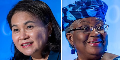 Yoo Myung-hee (L) and Ngozi Okonjo-Iweala have been the finaalists for the post of WTO DG. (Photo| AP)