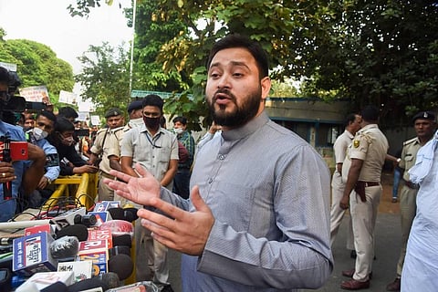 RJD leader Tejashwi Yadav addresses a press conference in Patna Thursday Oct. 8 2020. (Photo | PTI)