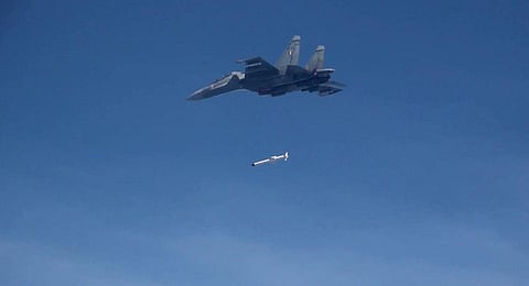 New Gen Anti Radiation Missile (NGARM) Rudram being test fired from Sukhoi 30 MKI aircraft onto a radiation target located on Kalam Island off Odisha coast on Friday.