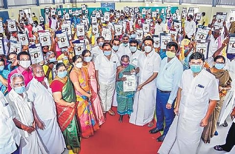 The minister also distributed to Old Age Pension to 100 beneficiaries at Kadhaparai.