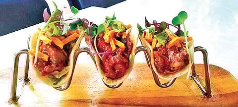 BBQ Pulled Jackfruit Taco and Mango Pineapple Smoothie Bowl from Ditas