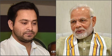 RJD leader Tejashwi Yadav (L) and PM Narendra Modi (File photos| PTI)