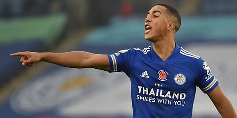 Leicester City's Youri Tielemans gestures during the EPL match against Wolverhampton Wanderers at the King Power Stadium. (Photo | AP)