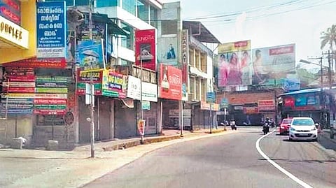 A deserted road at Kothamangalam following the hartal on Thursday