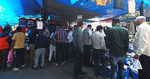 People not maintaining social distancing in New Delhi on Thursday. (Photo | Shekhaar Yadav/EPS)