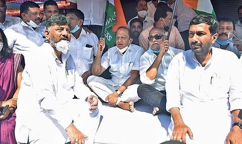 Shivakumar hit out at BJP state president Nalin Kumar Kateel for alleging that the Congress leader has kept DJ Halli riots accused and former Bengaluru Mayor Sampath Raj in a hideout.