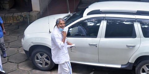 A Vijayaraghavan leaving the AKG Centre after CPM announced his name assecretary in-charge on Friday. (Photo| Vincent Pulickal, EPS)