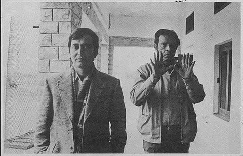 Late actor Soumitra Chatterjee with Satyajit Ray (Photo | Facebook)