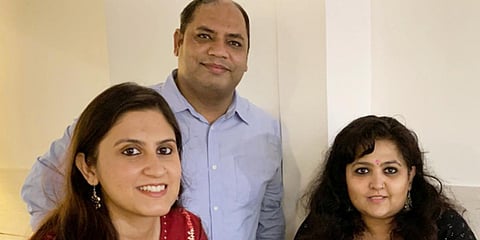 (From left) Language Curry founders Aneesha Jyoti, Puneet Singh and Vatsala Sharma