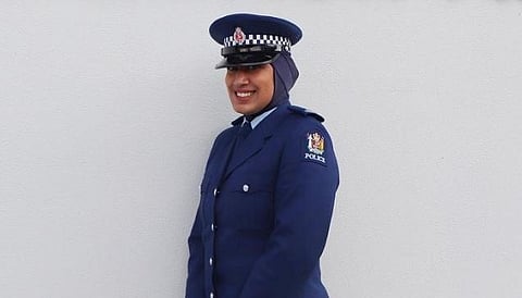 Constable Zeena Ali is New Zealand Police's first member to wear a specially designed hijab. (Photo | NZ Police Instagram)