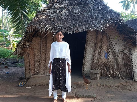 G Sahana from Pookollai, Thanjavur, has secured admission in KAPV Government Medical College Tiruchy. (Photo | EPS)
