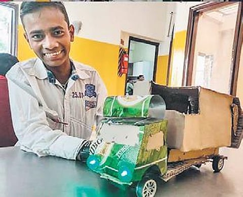 Shiv, who lives in straitened conditions, is being helped to fuel his passion for robotics