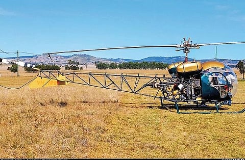 The chopper identified by social media users as the one involved in the accident.