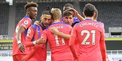 Chelsea beat Newcastle 2-0 on Saturday to stay among Premier League leaders. (Photo | Twitter @ChelseaFC)