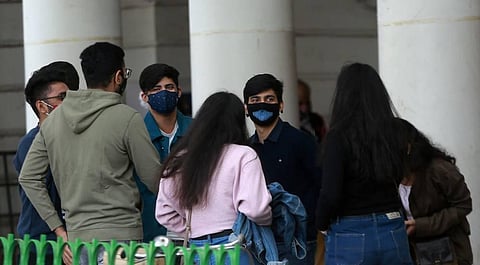 People not maintaining social distancing in New Delhi on Saturday. (Photo | Shekhar Yadav/EPS)