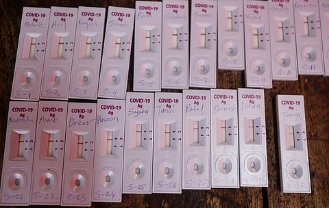 Nasal swab samples collected to test for COVID-19 are seen on a table in Mumbai, India, Thursday, Nov. 19, 2020. (Photo | AP)