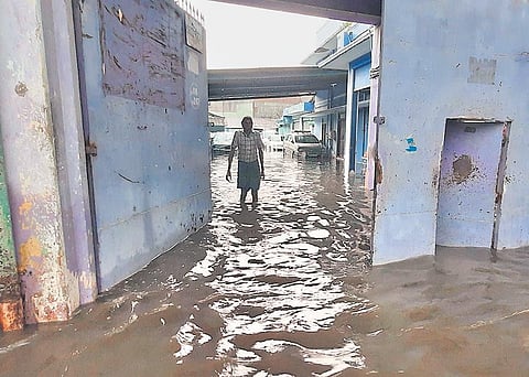 Water enters houses at Royapuram , pic: Ashwin Prasath