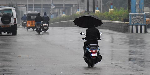 Heavy downpour in Tirupati as part of Nivar cyclone on Wednesday. (Photo | Madhav/EPS)