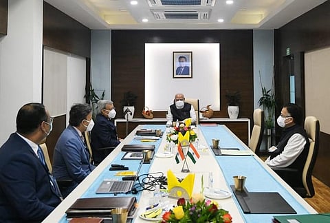 Prime Minister Narendra Modi visits pharma major Zydus Cadila's manufacturing facility near Ahmedabad. (Photo | Twitter/@narendramodi)