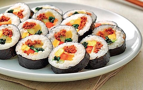 Bibimbap and Kimbap were among the typical fare attempted at Pan India Online Korean Culinary Challenge 2020, judged by (inset) Lee Yeon Soon