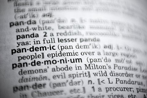 In this Saturday, Nov. 21, 2020, photo the word pandemic is displayed in a dictionary in Washington. Merriam-Webster on Monday announced “pandemic” as its 2020 word of the year. (Photo | AP)