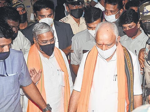 Chief Minister B S Yediyurappa arrives in Mangaluru on Wednesday evening to attend Thursday’s BJP executive committee meeting | Express