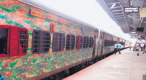 The Yesvantpur-Howrah Express in which two passengers were robbed after being drugged: Inset: The sedatives used on the victims | express