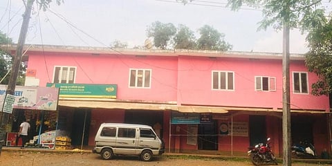 With Kerala Gramin Bank being on the first floor, the elderly persons and pensioners of Belloor panchayat find it difficult to go to the branch to withdraw money. (Photo | EPS)