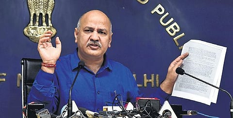 Deputy CM Manish Sisodia addresses a press conference on Friday | Parveen negi