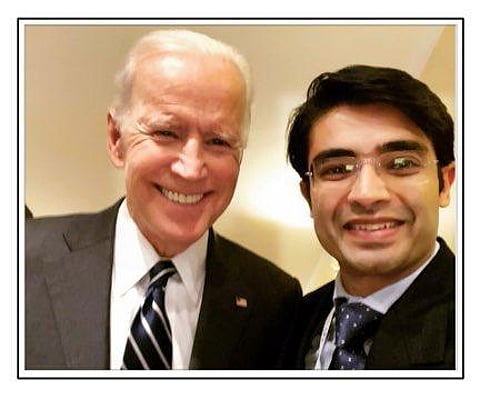 Jaiveer Shergill with Joe Biden. (Photo| Twitter)