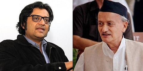 Arnab Goswami (L) and Maharashtra Governor BS Koshyari
