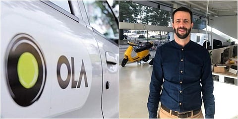 Julien Geffard (R) will be responsible for building and growing Ola's European operations for its electric business and will be based in Amsterdam. (Photo| PTI and Twitter)