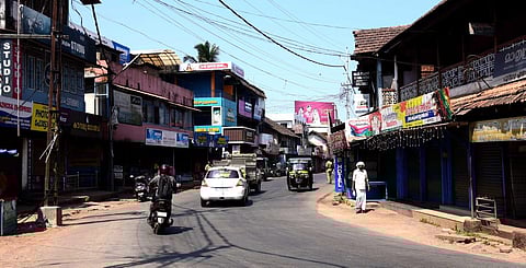 The widening of the Rajah's road -- the commercial Street of Nileshwar -- was a poll promise of the LDF in 2015 which was never fulfilled, argues UDF. (Photo | Express)